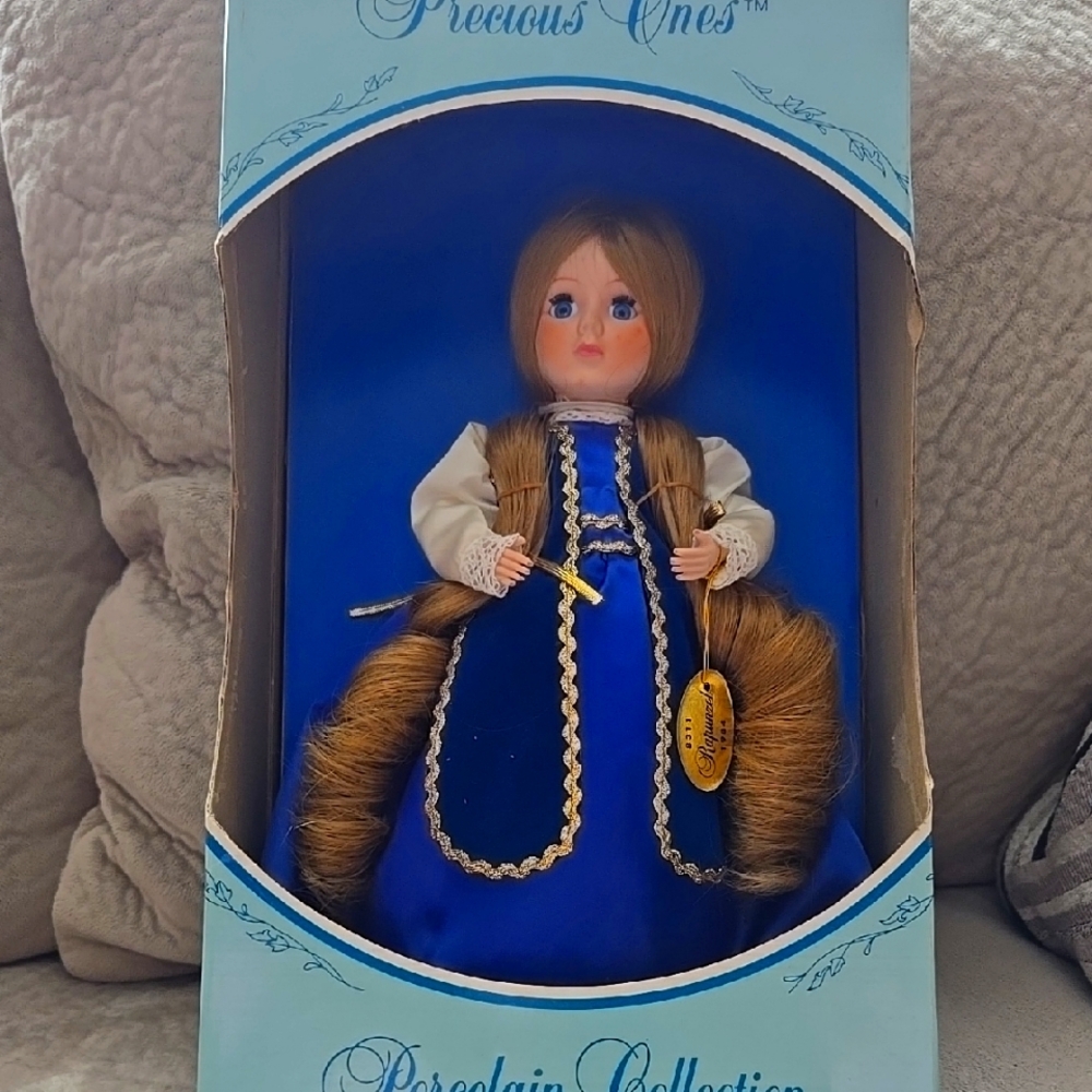 Porcelain Doll with Blue Dress